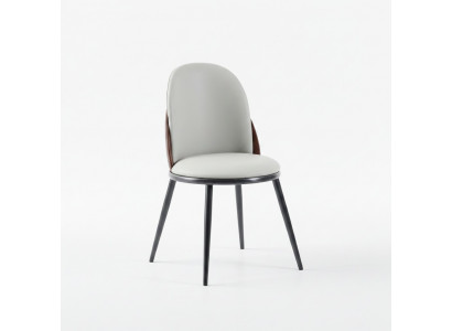 Eetkamer meubel designer wit eenzitter zonder armleuningen luxe houten stoel