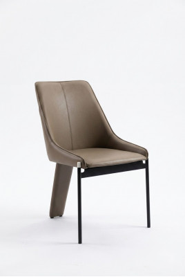 Bruine kunstleren stoel Moderne eenzitter Gestoffeerde stoelen Houten frame