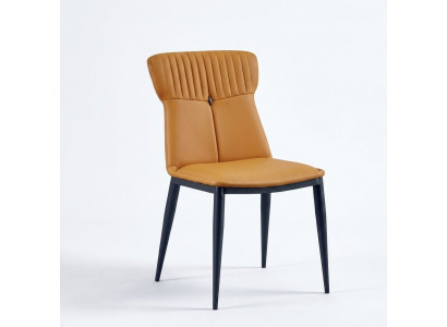 Bruine eetkamerstoelen Designer kunstleer Eenpersoons Luxe houten stoelen