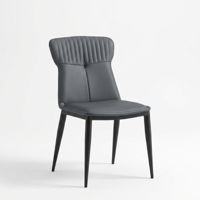 Kunstleren eetkamerstoel ontworpen blauwe stoel gestoffeerde stoelen 1-zits.
