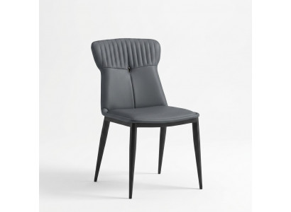 Kunstleren eetkamerstoel ontworpen blauwe stoel gestoffeerde stoelen 1-zits.