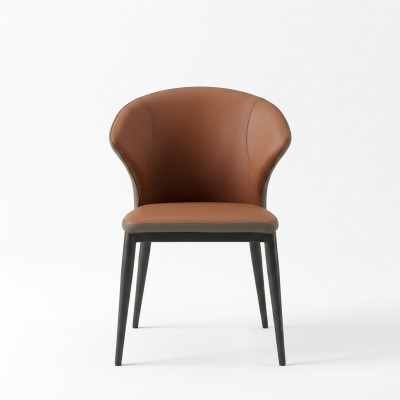 Eetkamer Zwarte-Bruine Stoel Textiel Eenpersoons Designer Fauteuils