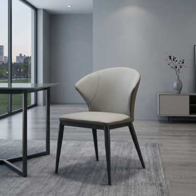 Witte gestoffeerde designer stoelen, textiel, eetkamerstoelen, hoogwaardige houten stoelen.