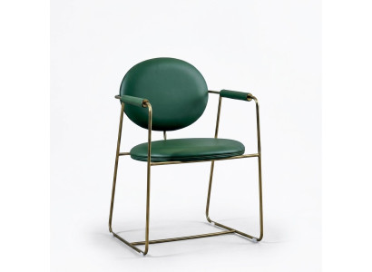 Groene roestvrijstalen stoel Ontwerper fauteuil Luxe eenzitter Modern meubilair