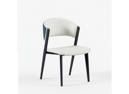 Witte eetkamerstoel Luxe textiel Eenzitter leren stoelen Houten frame
