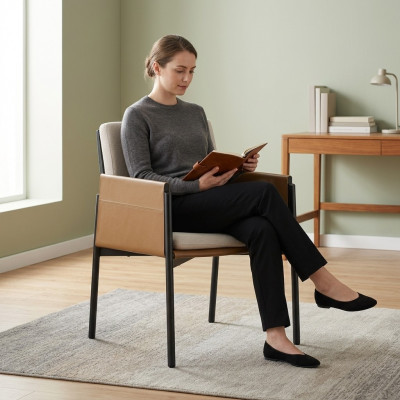 Crèmekleurige armleuningstoel ontwerper stoelen gestoffeerd meubilair moderne meubelen
