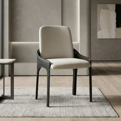 Moderne wit-zwarte eetkamerstoel Designer eetkamermeubelen stoel