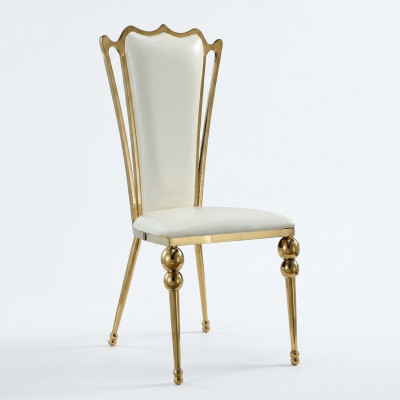 Eetkamermeubilair Designer Wit-Gouden Stoel Beklede Meubels Modern Nieuw.