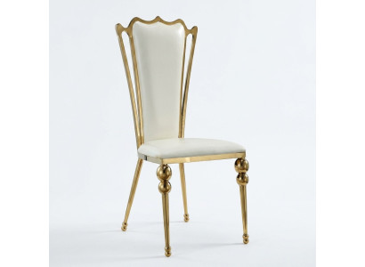 Eetkamermeubilair Designer Wit-Gouden Stoel Beklede Meubels Modern Nieuw.