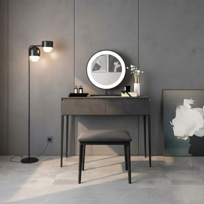 Grijze make-uptafel Ontwerper kaptafel Laden make-up commode
