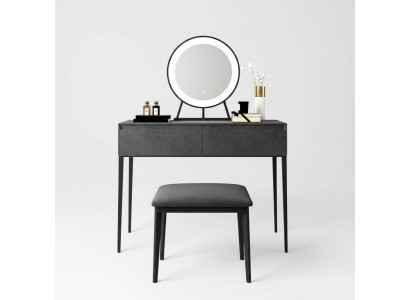 Grijze make-uptafel Ontwerper kaptafel Laden make-up commode