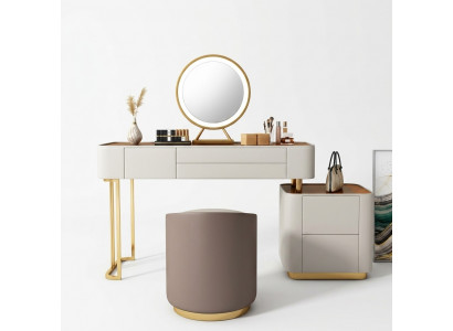 Stijlvolle witte make-uptafel met laden Designer kaptafel.