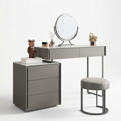 Grijze make-uptafel Designer slaapkamermeubels Hout Luxe Kaptafel