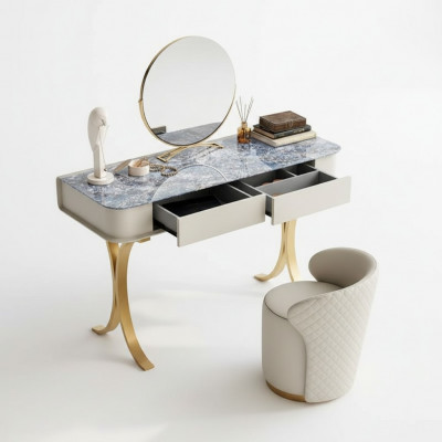 Slaapkamer Beige make-uptafel Designer kaptafel 2 lades