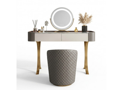 Beige make-uptafel, designer kaptafels, luxueuze laden, houten meubels.