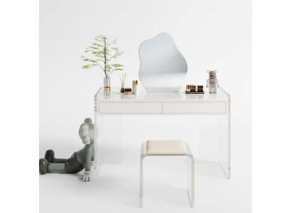 Witte stijlvolle make-uptafel design slaapkamer lade houten meubels