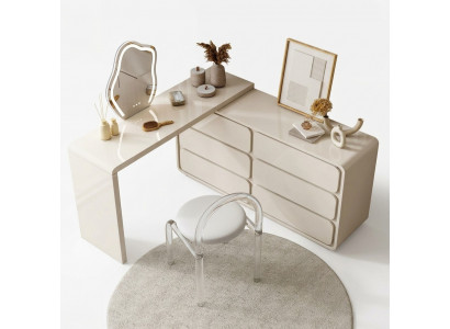 Witte kaptafel Moderne make-uptafel Hoek kaptafel Laden