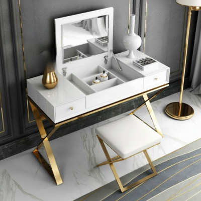 Moderne witte slaapkamer kaptafel met laden houten meubels