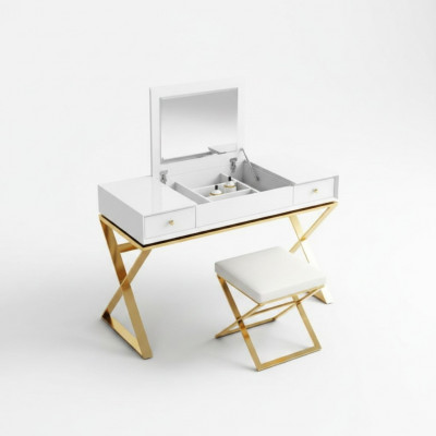 Moderne witte slaapkamer kaptafel met laden houten meubels