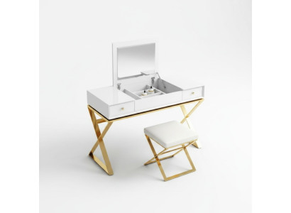 Moderne witte slaapkamer kaptafel met laden houten meubels