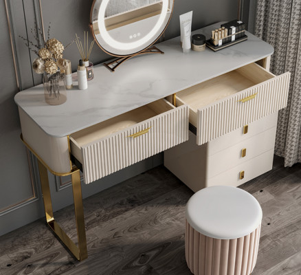 Edele kaptafel met 2 laden, luxe make-up commode