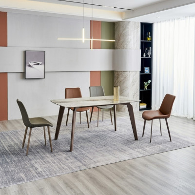 Ontwerper Eettafel Moderne Eetkamermeubelen Eettafel 4x Stoelen 5-dlg Set