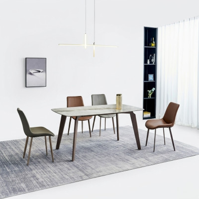 Ontwerper Eettafel Moderne Eetkamermeubelen Eettafel 4x Stoelen 5-dlg Set