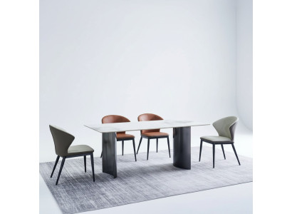 Eetkamer meubels Moderne eettafel 6x gestoffeerde stoelen Designer eetgroep