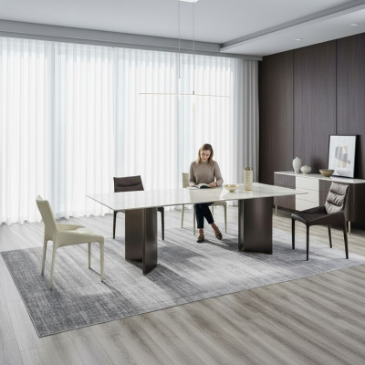 Eetkamerset Stijlvolle eettafel 6x stoelen Groep Houten frame 7-dlg