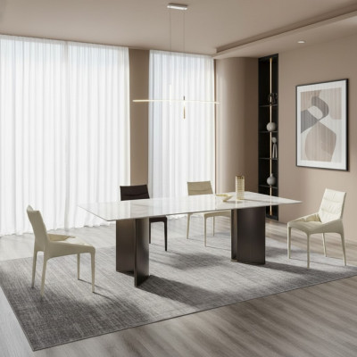 Eetkamerset Stijlvolle eettafel 6x stoelen Groep Houten frame 7-dlg