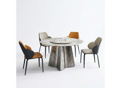 Moderne eetkamerset Designer eettafel 4x kunstleren stoelen Luxe 5-delige set