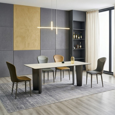 Stijlvolle eetkamerset ontwerptafel 6x stoelen 7-delig luxe set