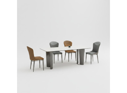Stijlvolle eetkamerset ontwerptafel 6x stoelen 7-delig luxe set