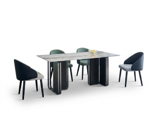 Rechthoekige eettafel 4x stoelen Moderne eetkamerset 5-delig Nieuw