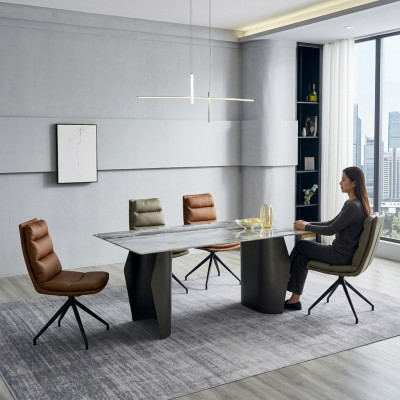 Eetkamer set eettafel 6x stoelen gestoffeerde stoelen designer luxe meubelen