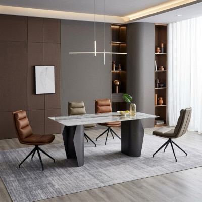 Eetkamer set eettafel 6x stoelen gestoffeerde stoelen designer luxe meubelen