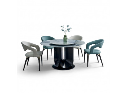 Moderne eetgroep Designer Ronde tafel 4 stoelen Eethoek 5-delig