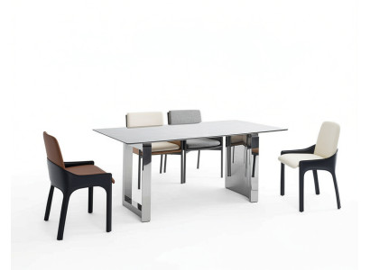 Eetkamerset Designer 4x stoelen Moderne zitgroep Luxe rechthoekige tafel