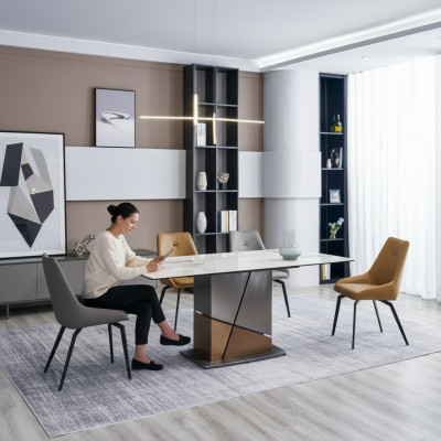 Tafel Eettafel Rechthoekige eettafels Eetkamer meubels Luxe houten tafel