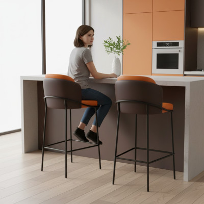 Tweekleurige barkruk ontwerper 1-zits moderne loungestoelen lounge meubels  Tweekleurige barkruk ontwerper 1-zits moderne loungestoelen lounge meubels