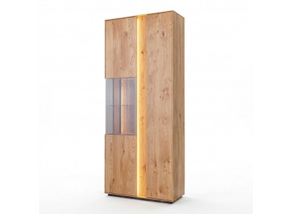 Woonkamer Bruine houten vitrine LED-vitrine Houten kast Glazen kast Nieuw