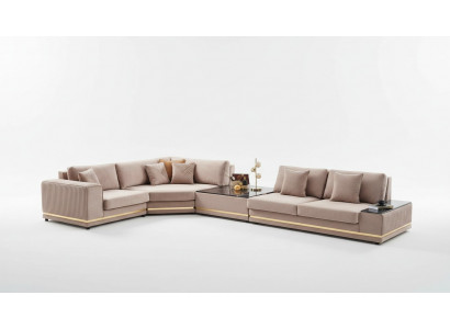 Beige L-vormige bank Stijlvolle woonlandschap Designer bank meubels