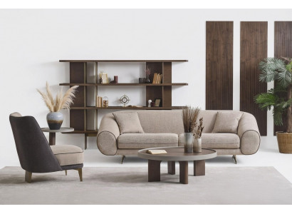 Woonkamer meubelontwerper 3+1 zits luxe fauteuil salontafel bijzettafel