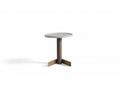 Witte bijzettafel Woonkamertafels Moderne houten ronde tafel Houten poot