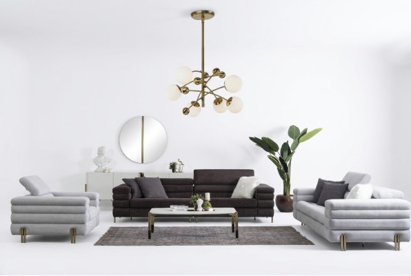Woonkamer ontwerper bankstel 3+3+1 zits bruin bankstel set