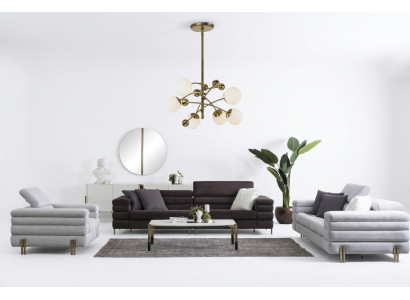 Woonkamer ontwerper bankstel 3+3+1 zits bruin bankstel set