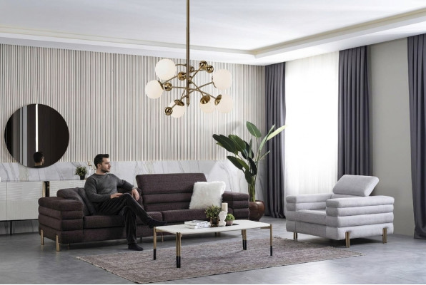 Woonkamer ontwerperbankstel voor vier personen luxe loungestoel 2-delig