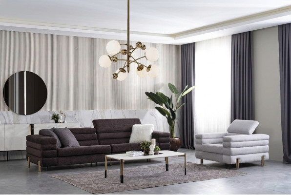 Woonkamer ontwerperbankstel voor vier personen luxe loungestoel 2-delig