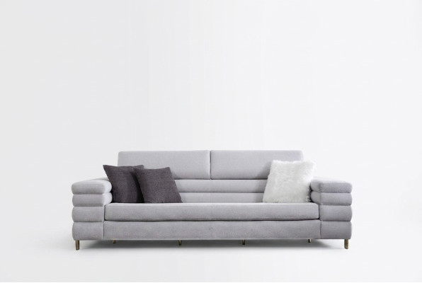 Grijze driezits luxe 3-zits bank woonkamer meubels houten frame bankstel