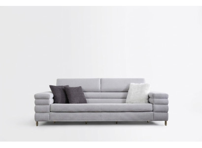 Grijze driezits luxe 3-zits bank woonkamer meubels houten frame bankstel